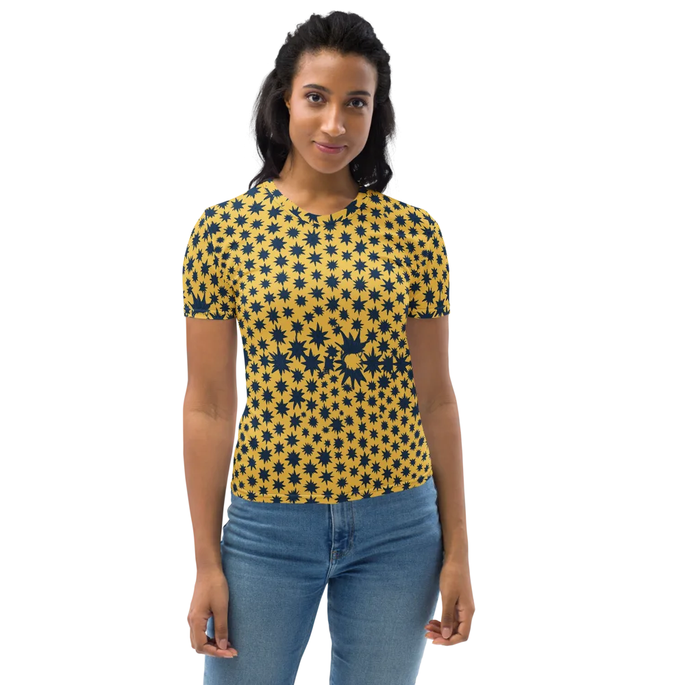 Navy Starfield on Women's Crew Neck T-Shirt — Front