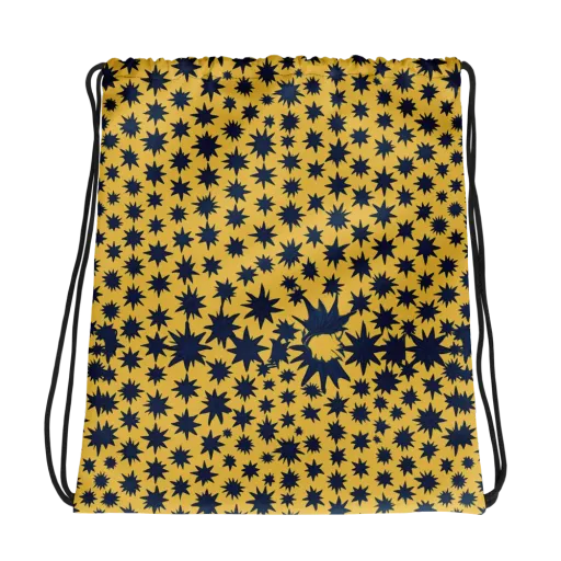 Navy Starfield on a Drawstring Bag