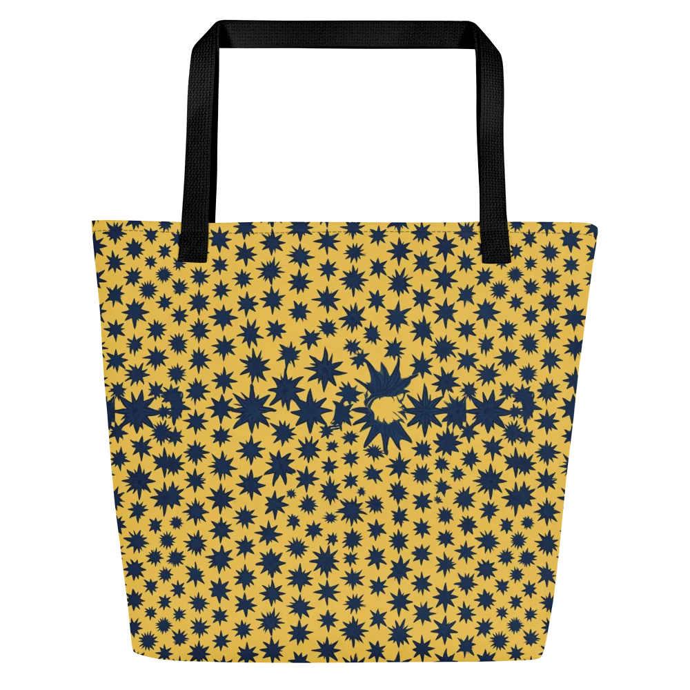 Navy Starfield on Large Tote Bag W/ Pocket — Front