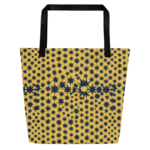 Navy Starfield on a Large Tote Bag W/ Pocket
