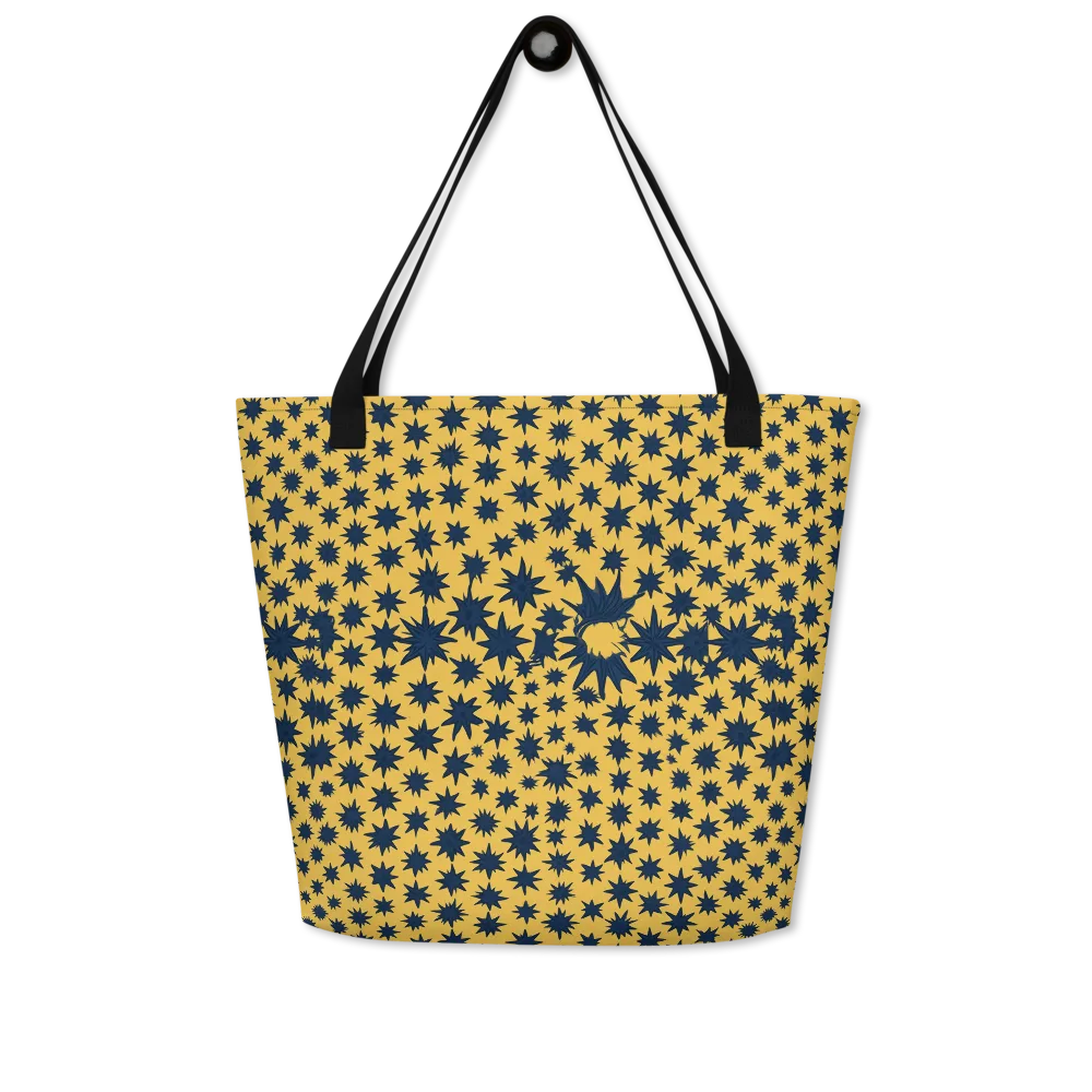 Navy Starfield on Large Tote Bag W/ Pocket — Front