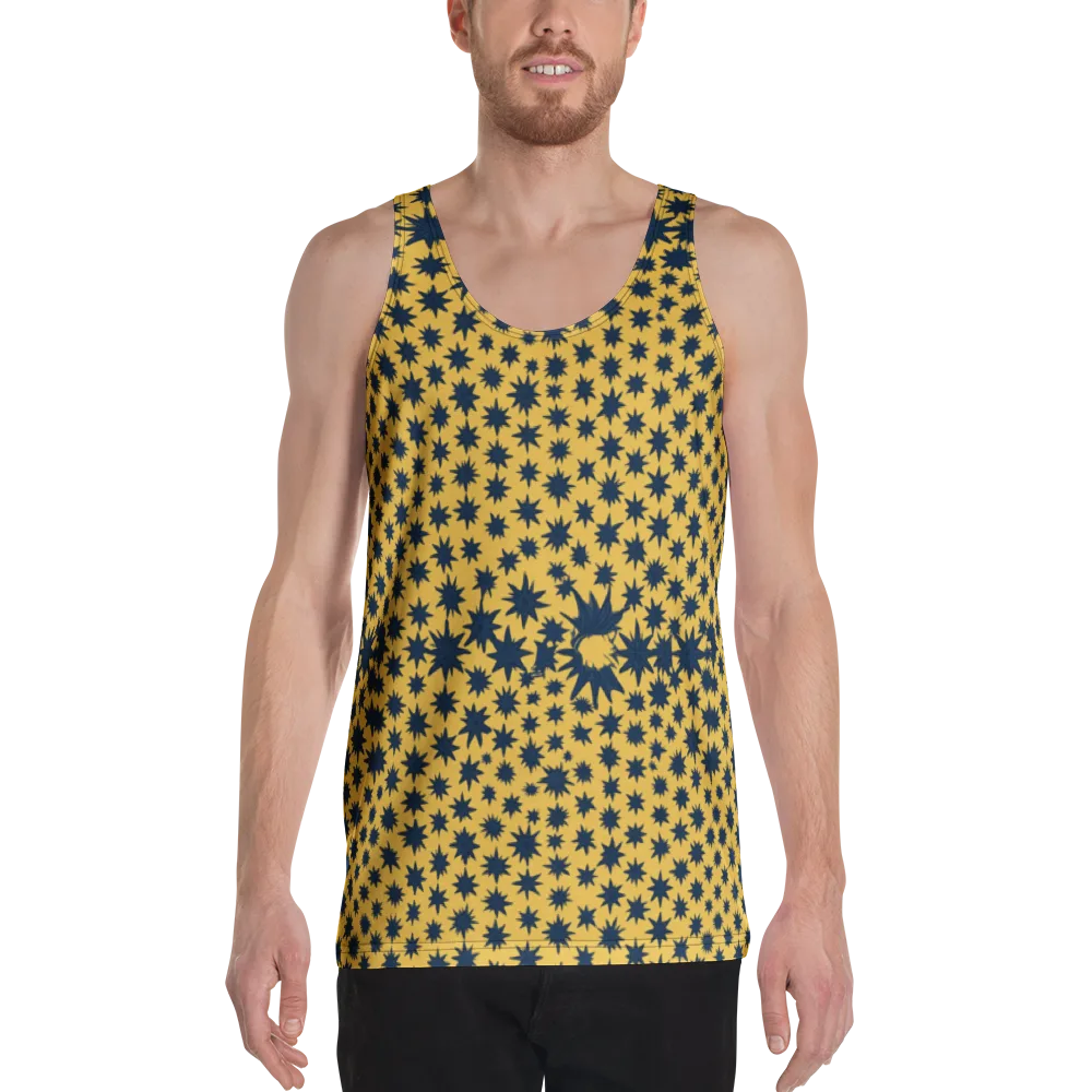 Navy Starfield on Men's Tank Top — Front