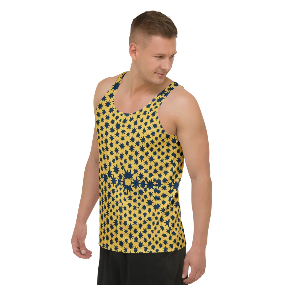 Navy Starfield on Men's Tank Top — Left Front