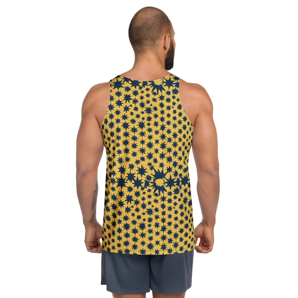 Navy Starfield on Men's Tank Top — Back