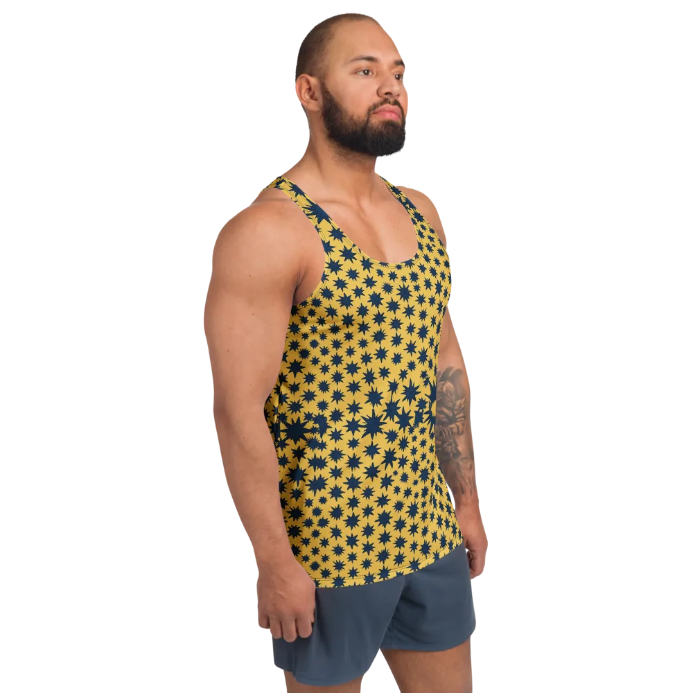 Navy Starfield on Men's Tank Top — Right Front