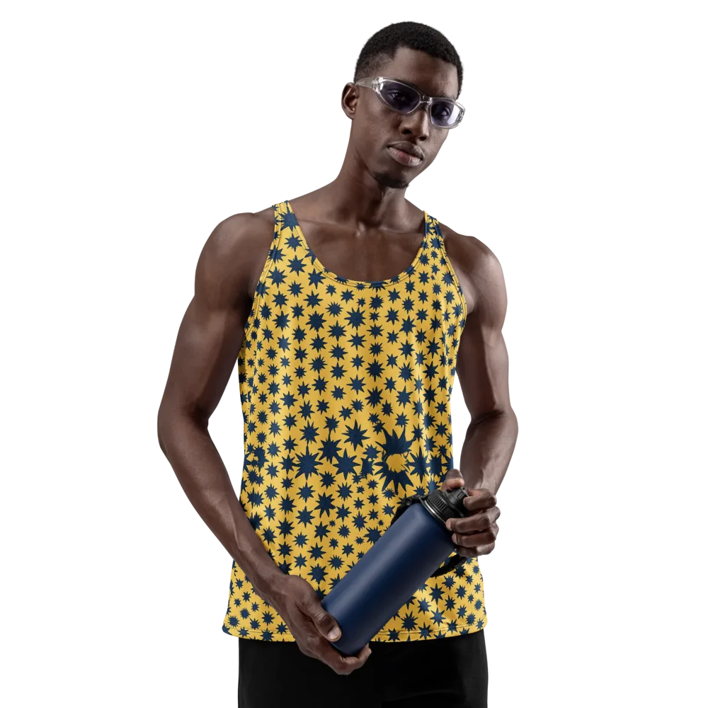 Navy Starfield on Men's Tank Top — Front