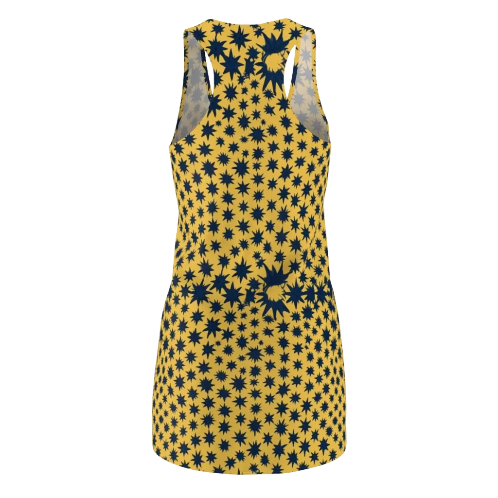 Navy Starfield on Racerback Dress — Back