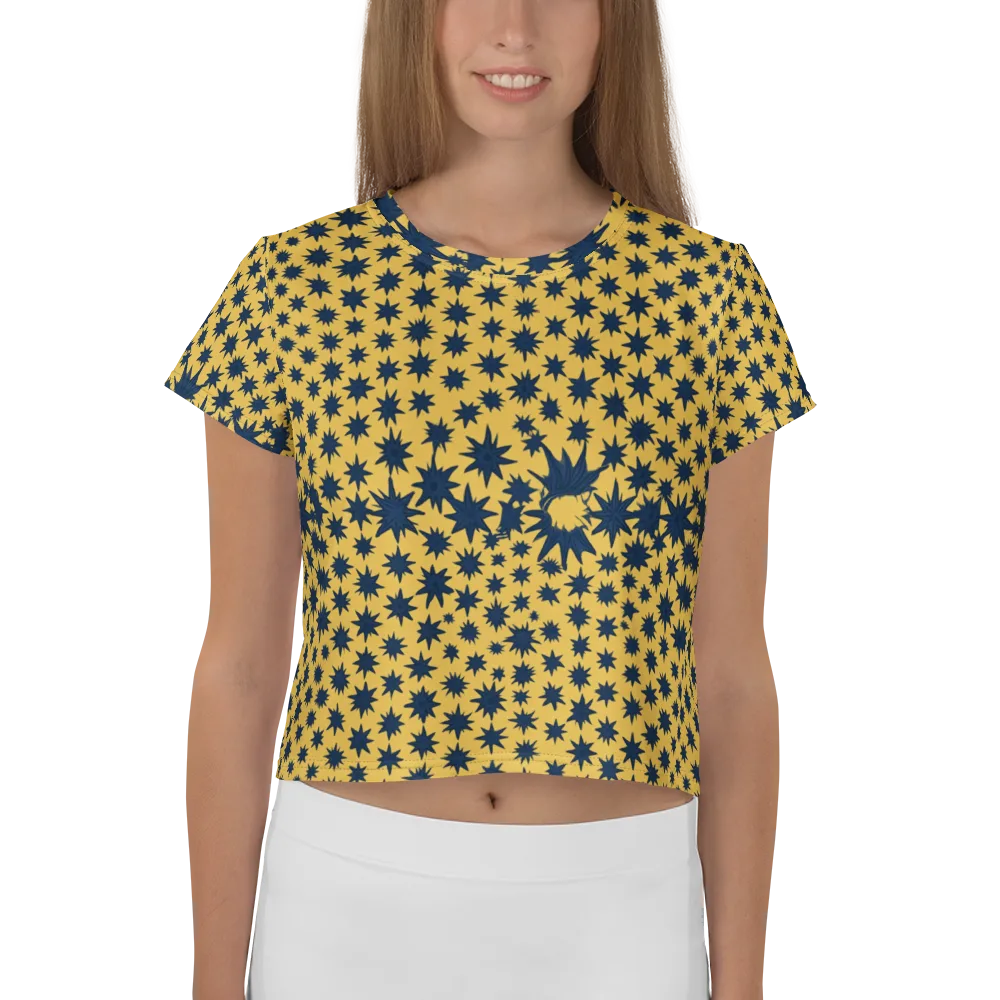 Navy Starfield on Crop Tee — Front