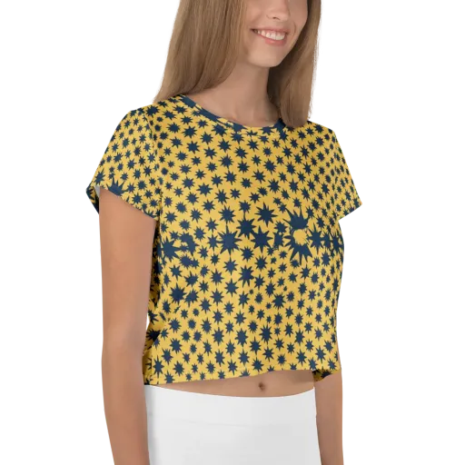 Navy Starfield on a Crop Tee