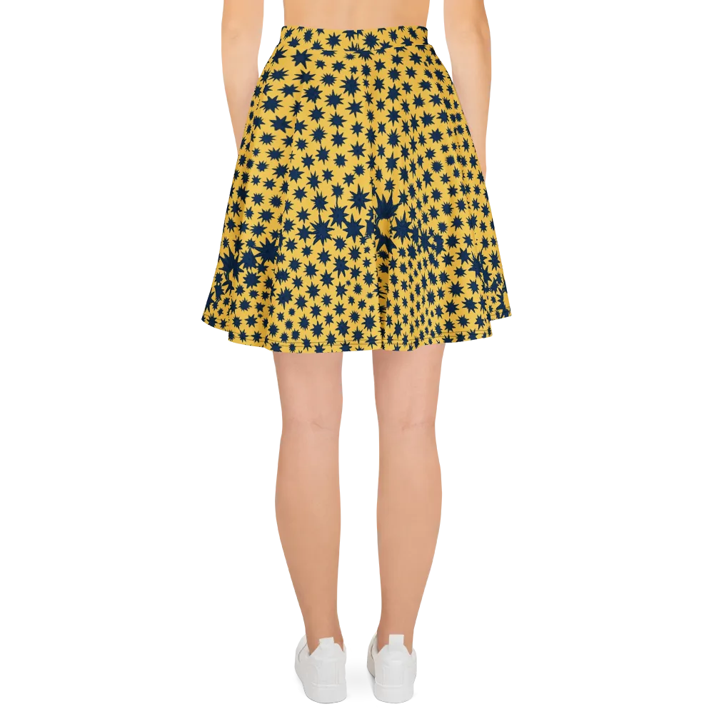 Navy Starfield on Skater Skirt — Back