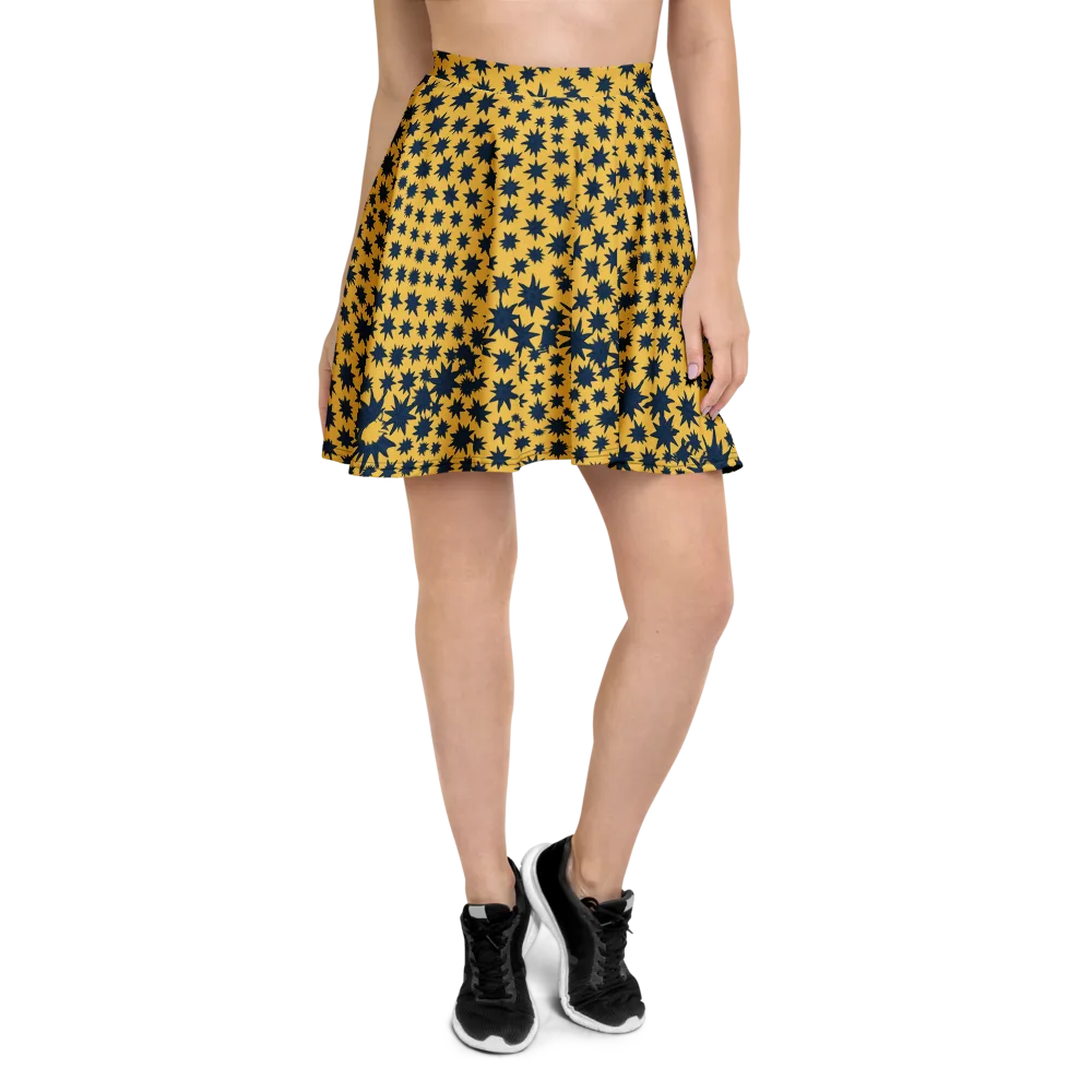 Navy Starfield on Skater Skirt — Front