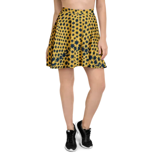 Navy Starfield on a Skater Skirt