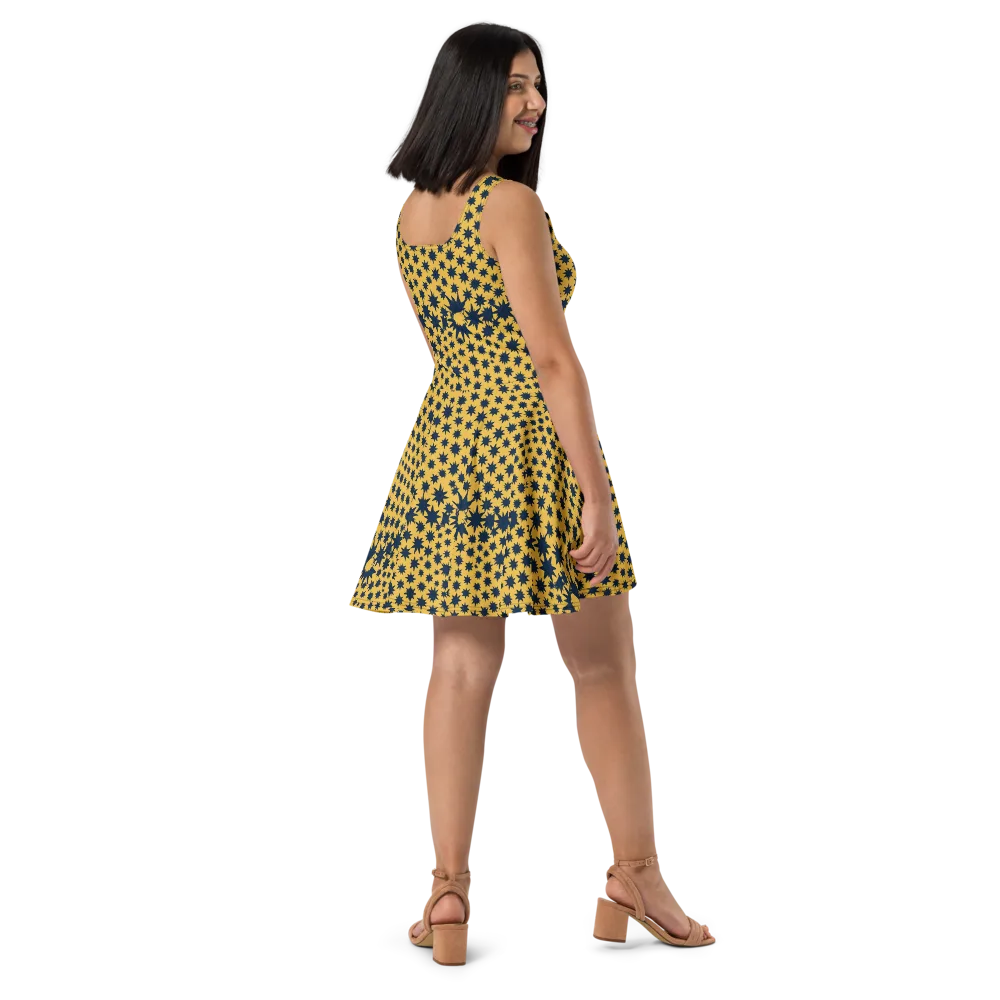 Navy Starfield on Skater Dress — Right