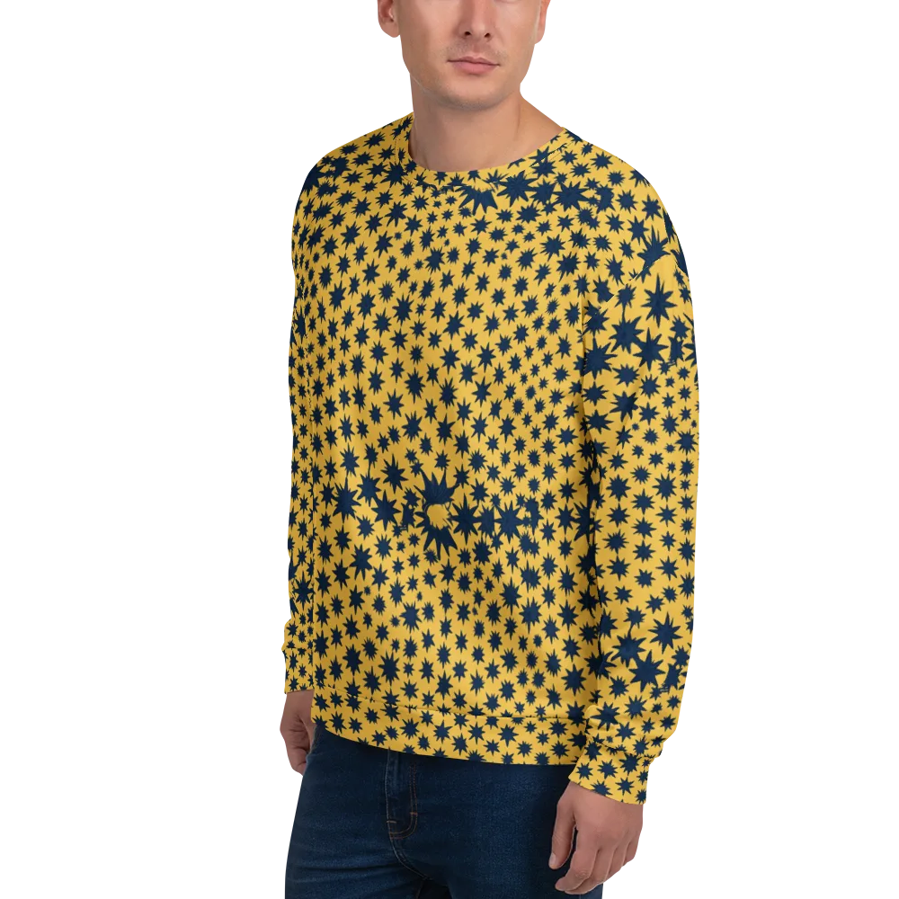 Navy Starfield on Sweatshirt — Left Front