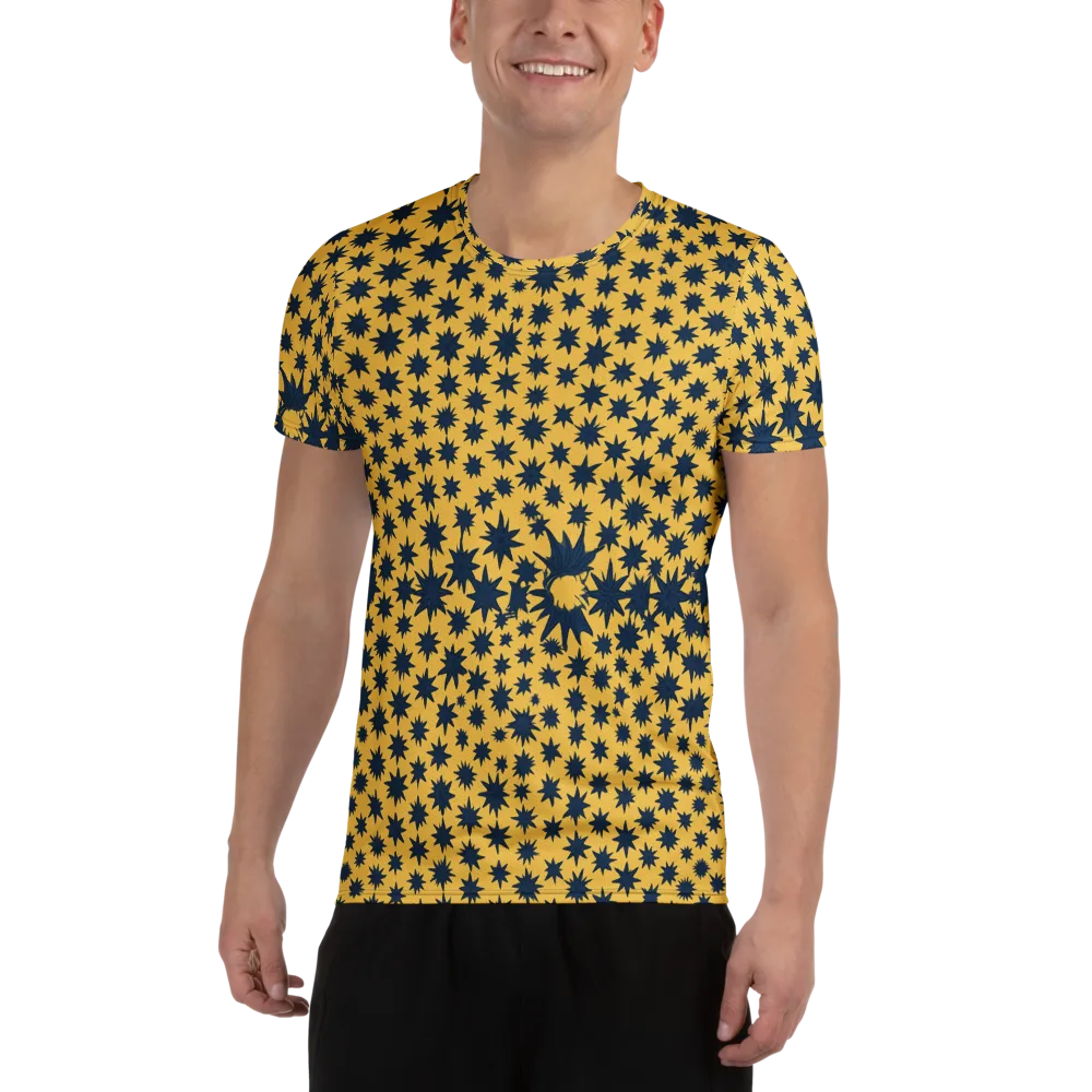 Navy Starfield on Men's Athletic T-Shirt — Front