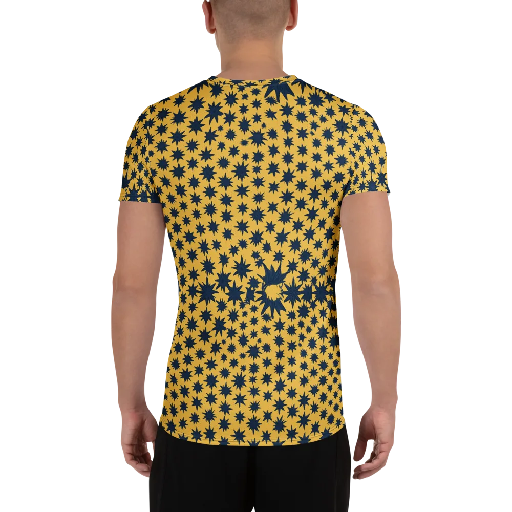 Navy Starfield on Men's Athletic T-Shirt — Back