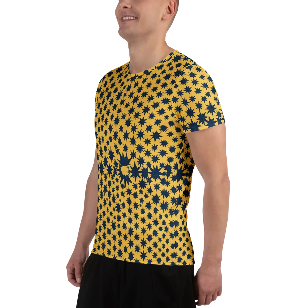 Navy Starfield on Men's Athletic T-Shirt — Left