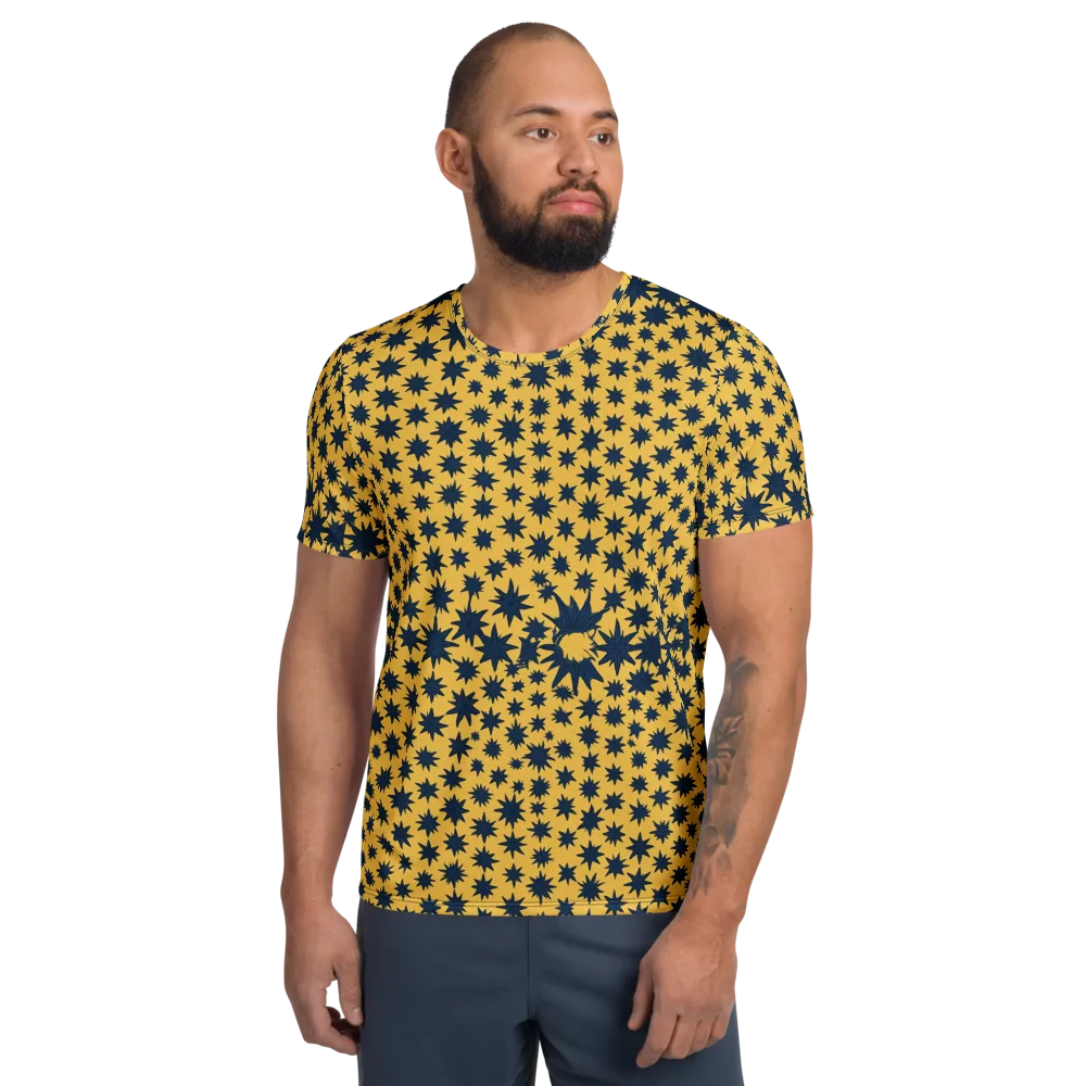 Navy Starfield on Men's Athletic T-Shirt — Front