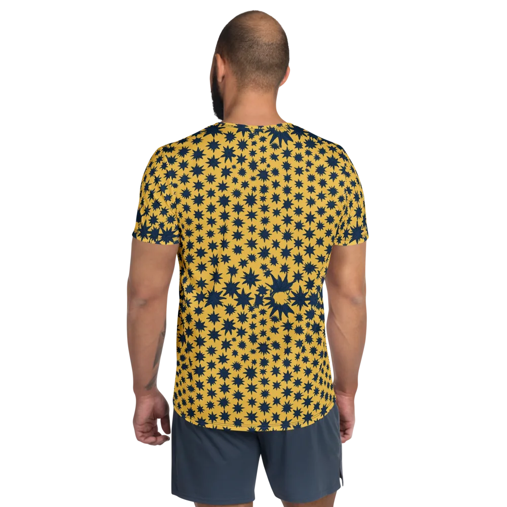 Navy Starfield on Men's Athletic T-Shirt — Back