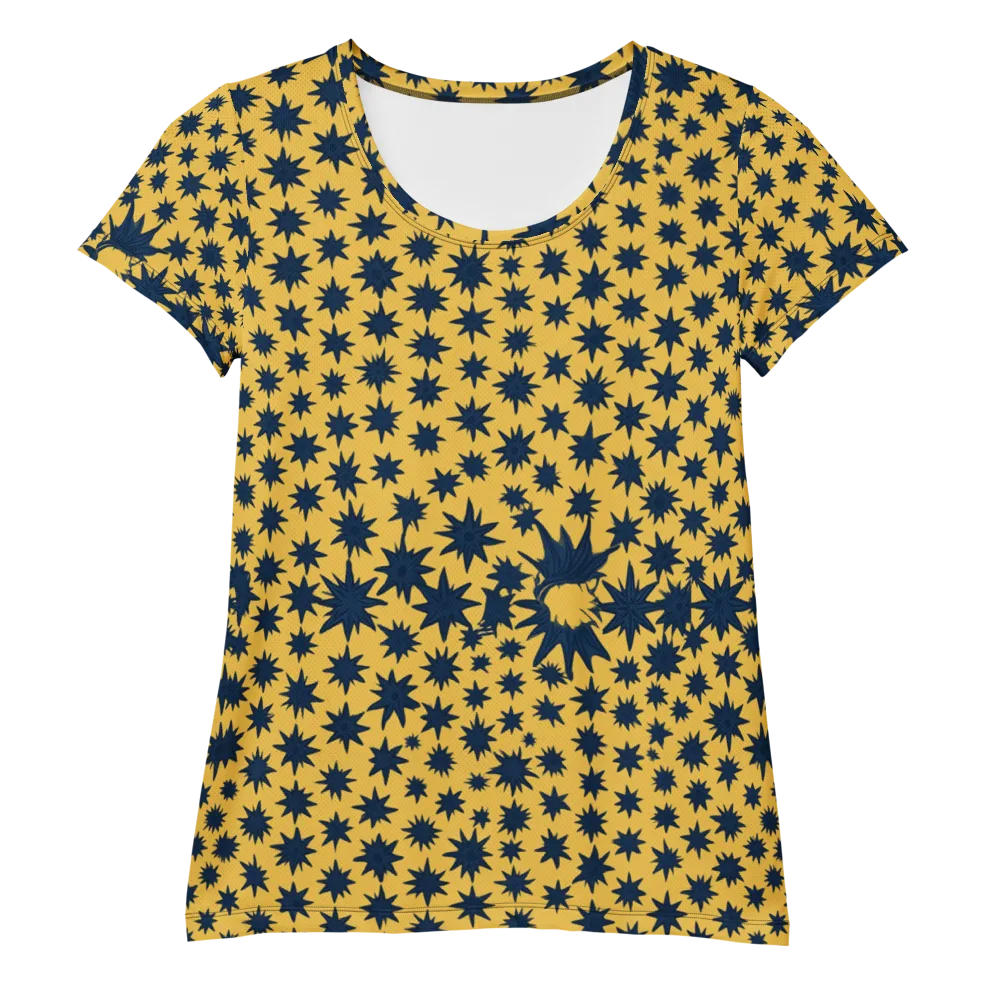 Navy Starfield on Women's Athletic T-Shirt — Front