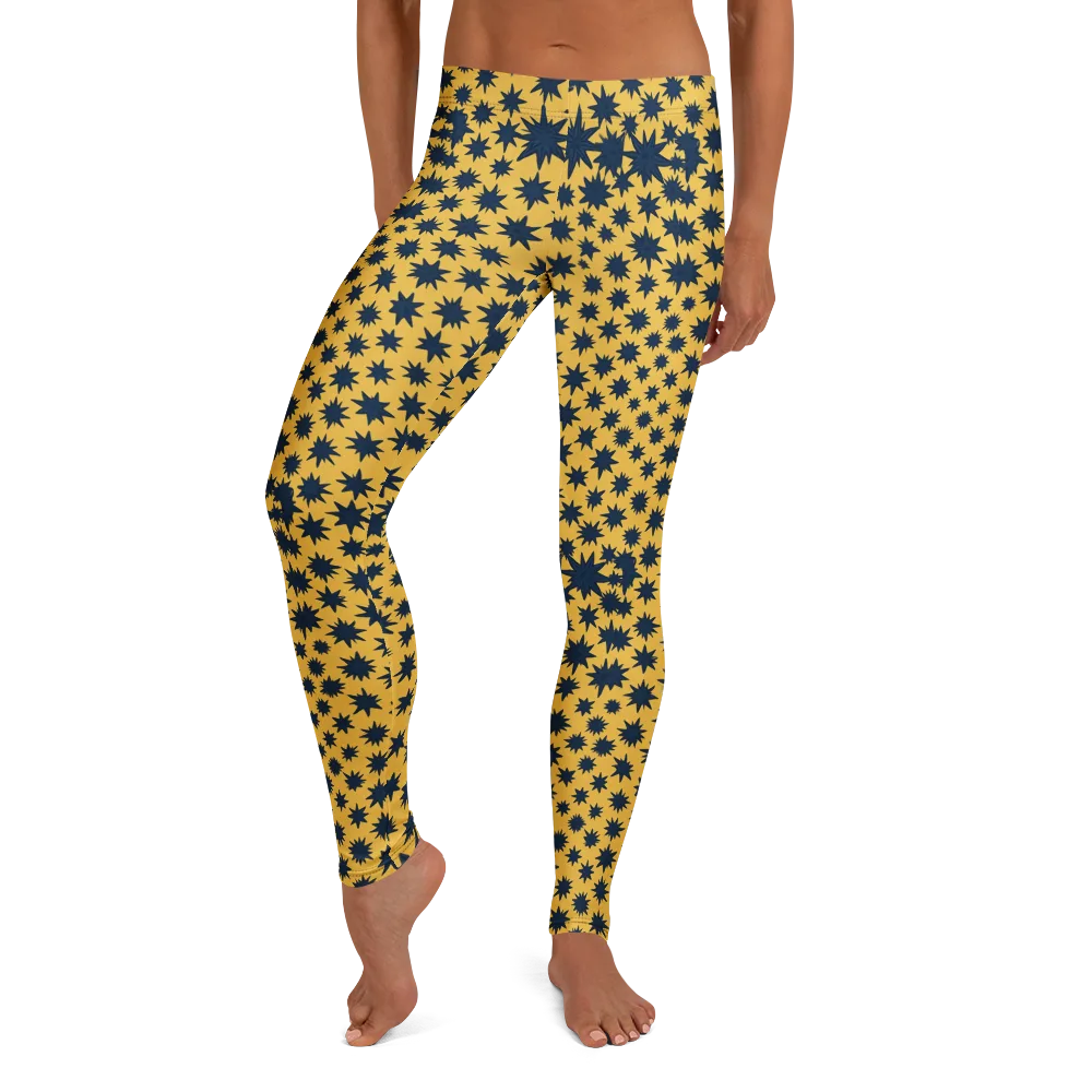Navy Starfield on Leggings — Front