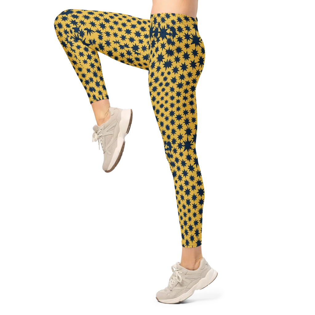 Navy Starfield on Leggings — Left