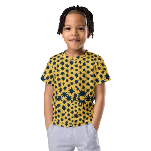 Navy Starfield on a Kids Crew Neck T-Shirt