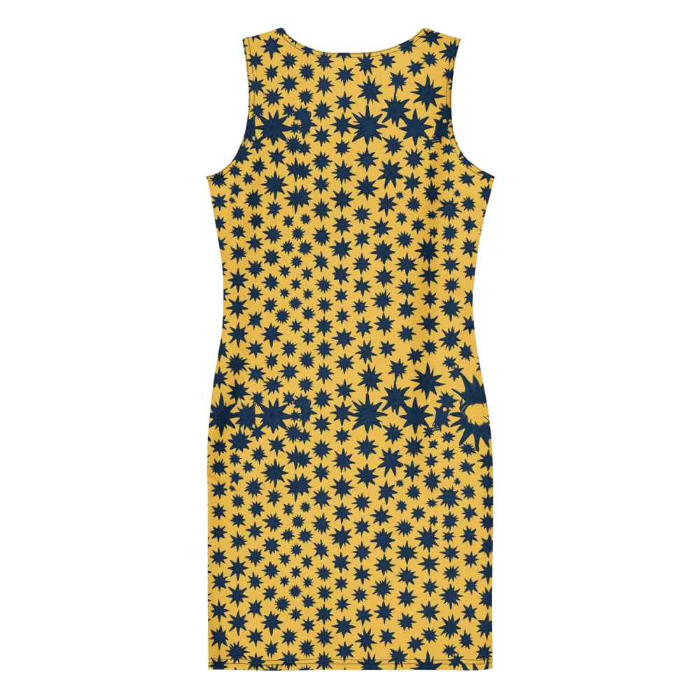 Navy Starfield on Bodycon Dress — Back