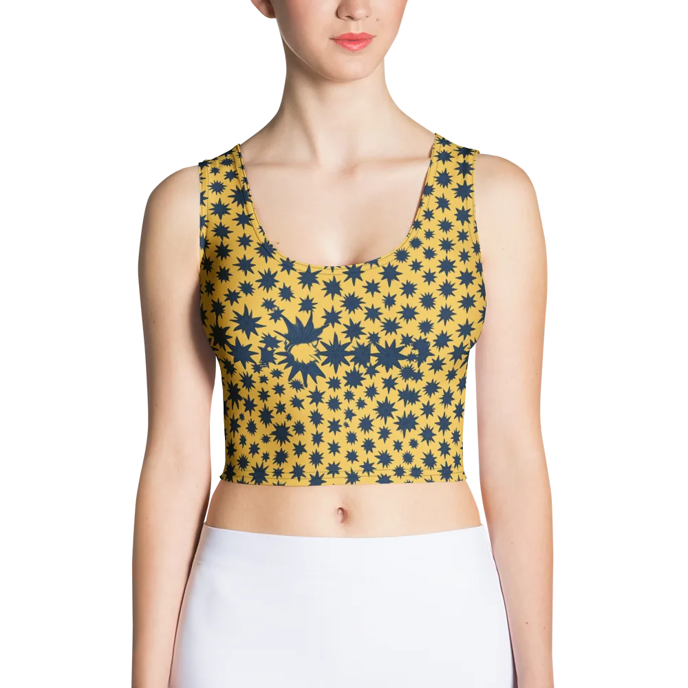 Navy Starfield on Crop Top — Front