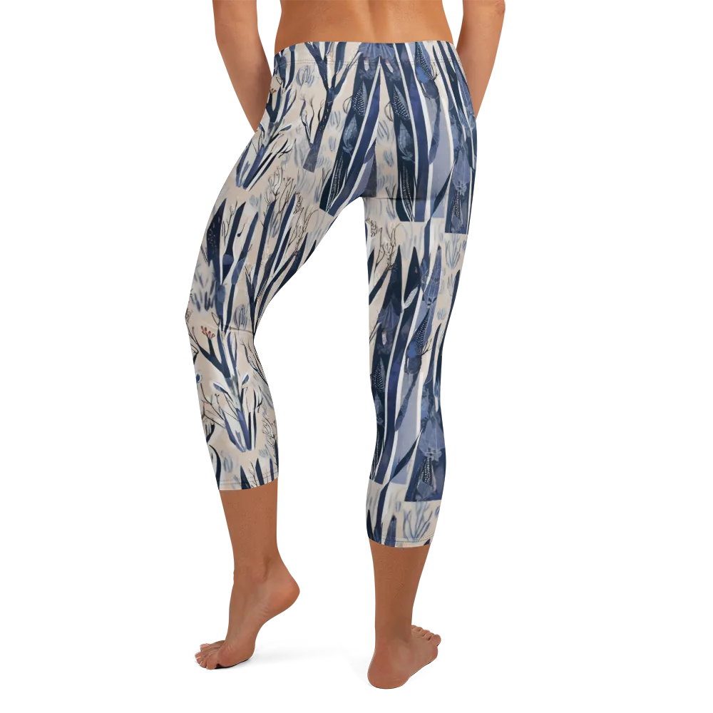 Winter Herbarium on Capri Leggings — Back