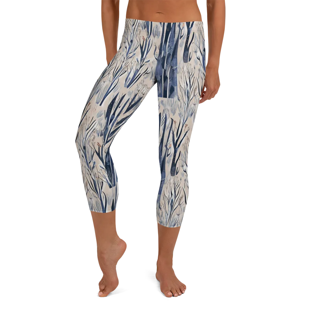 Winter Herbarium on Capri Leggings — Front
