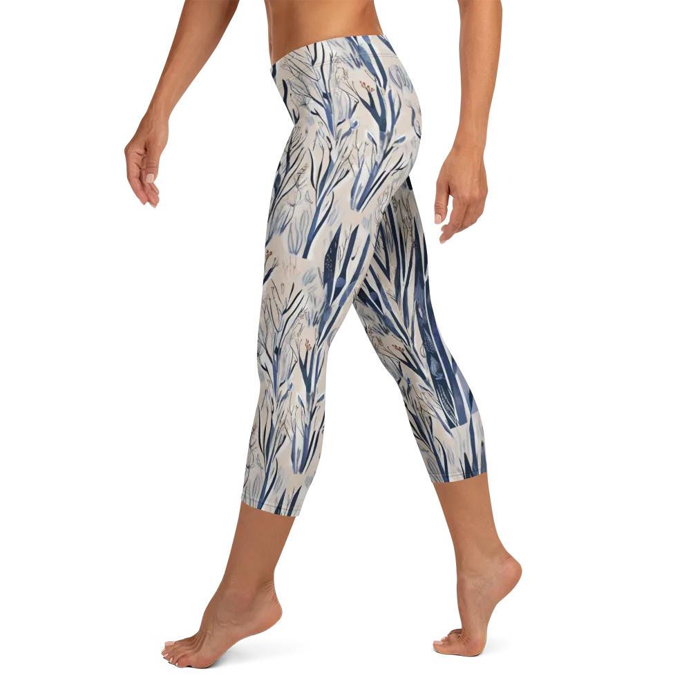 Winter Herbarium on Capri Leggings — Left