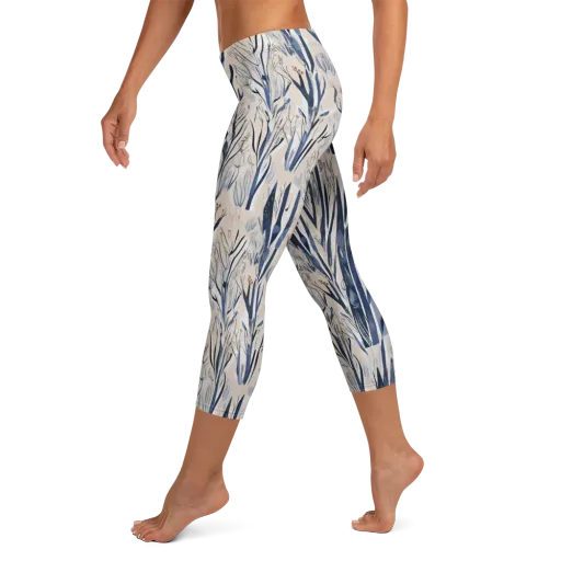 Winter Herbarium on a Capri Leggings