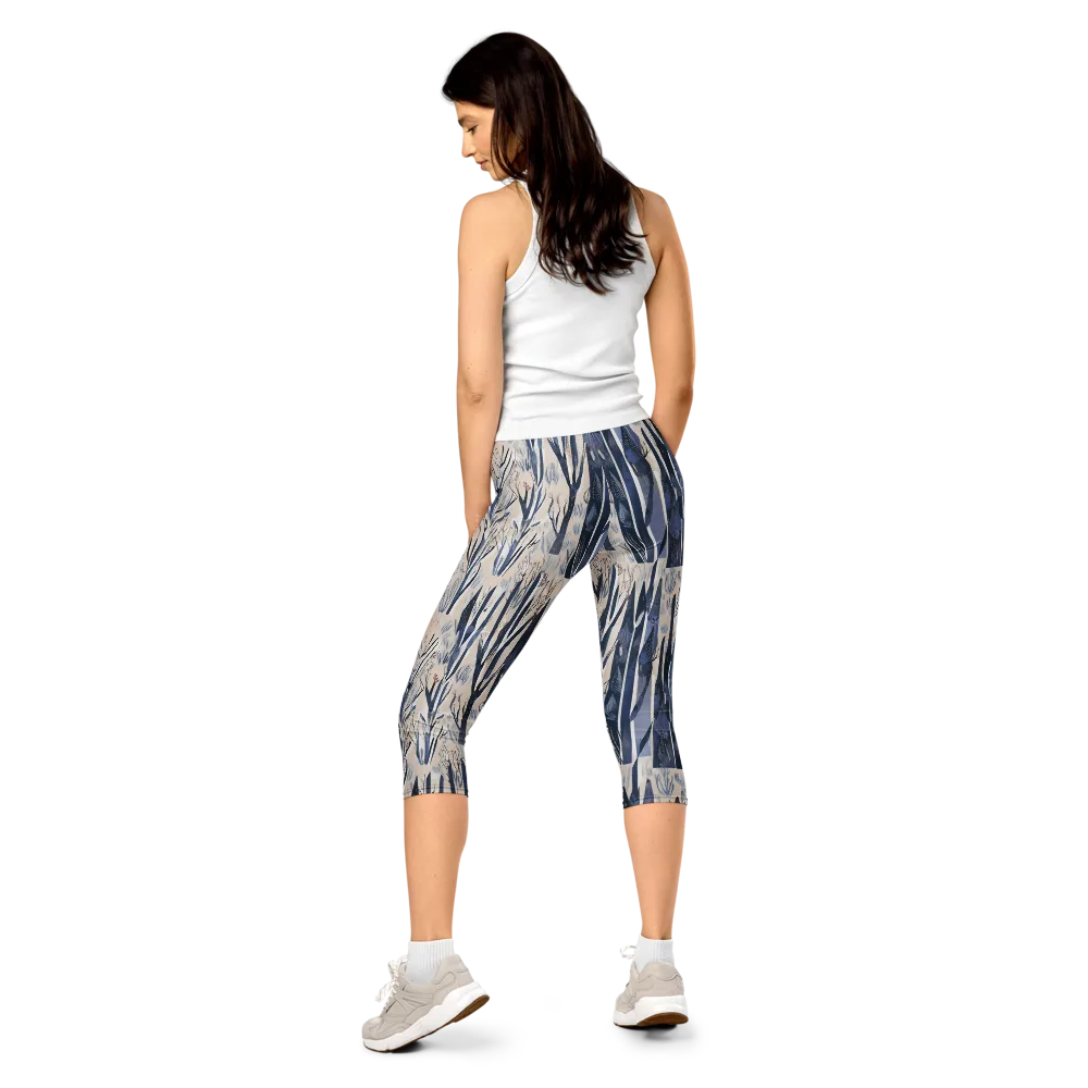 Winter Herbarium on Capri Leggings — Back
