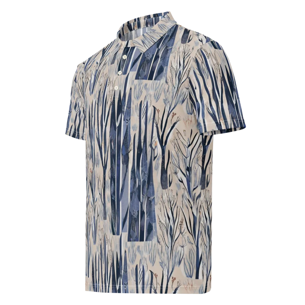 Winter Herbarium on Men's Slim Fit Polo Shirt — Left Front