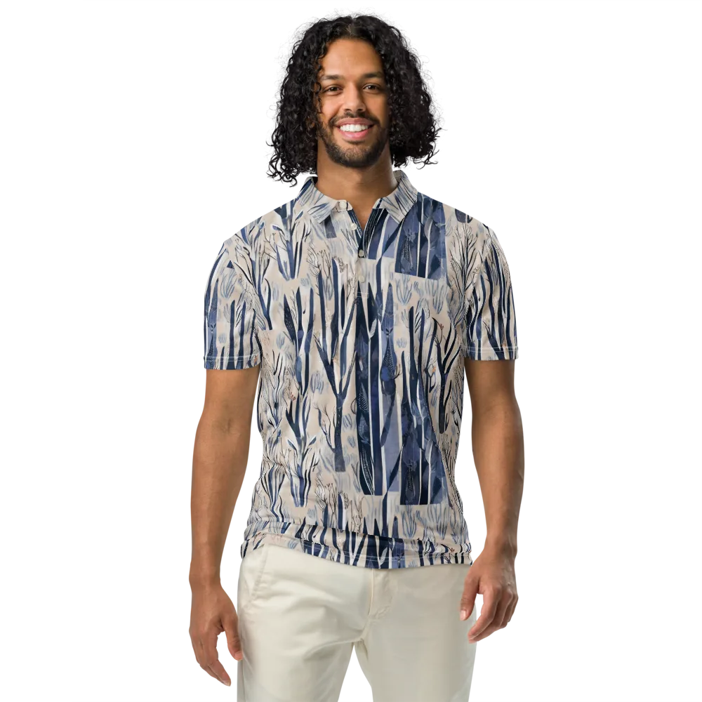 Winter Herbarium on Men's Slim Fit Polo Shirt — Front