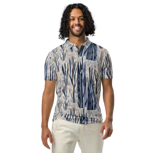Winter Herbarium on a Men's Slim Fit Polo Shirt
