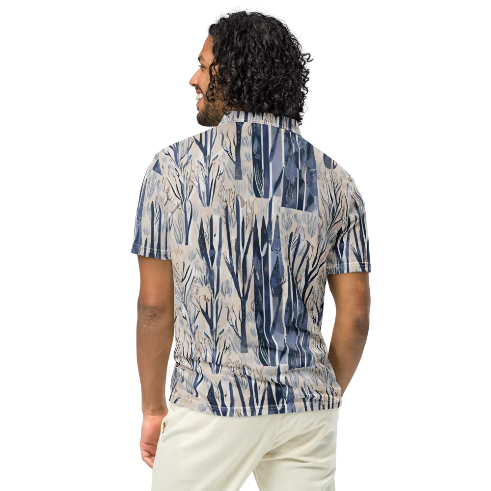 Winter Herbarium on Men's Slim Fit Polo Shirt — Back