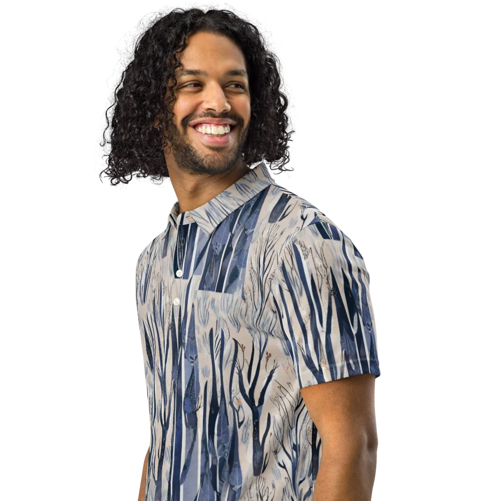 Winter Herbarium on Men's Slim Fit Polo Shirt — Left Front
