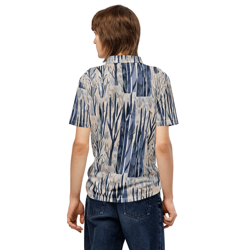 Winter Herbarium on Men's Slim Fit Polo Shirt — Back