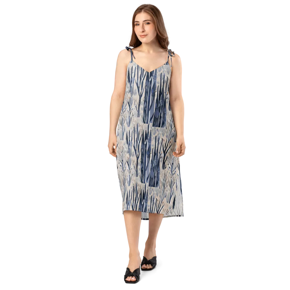 Winter Herbarium on Slip Dress — Front
