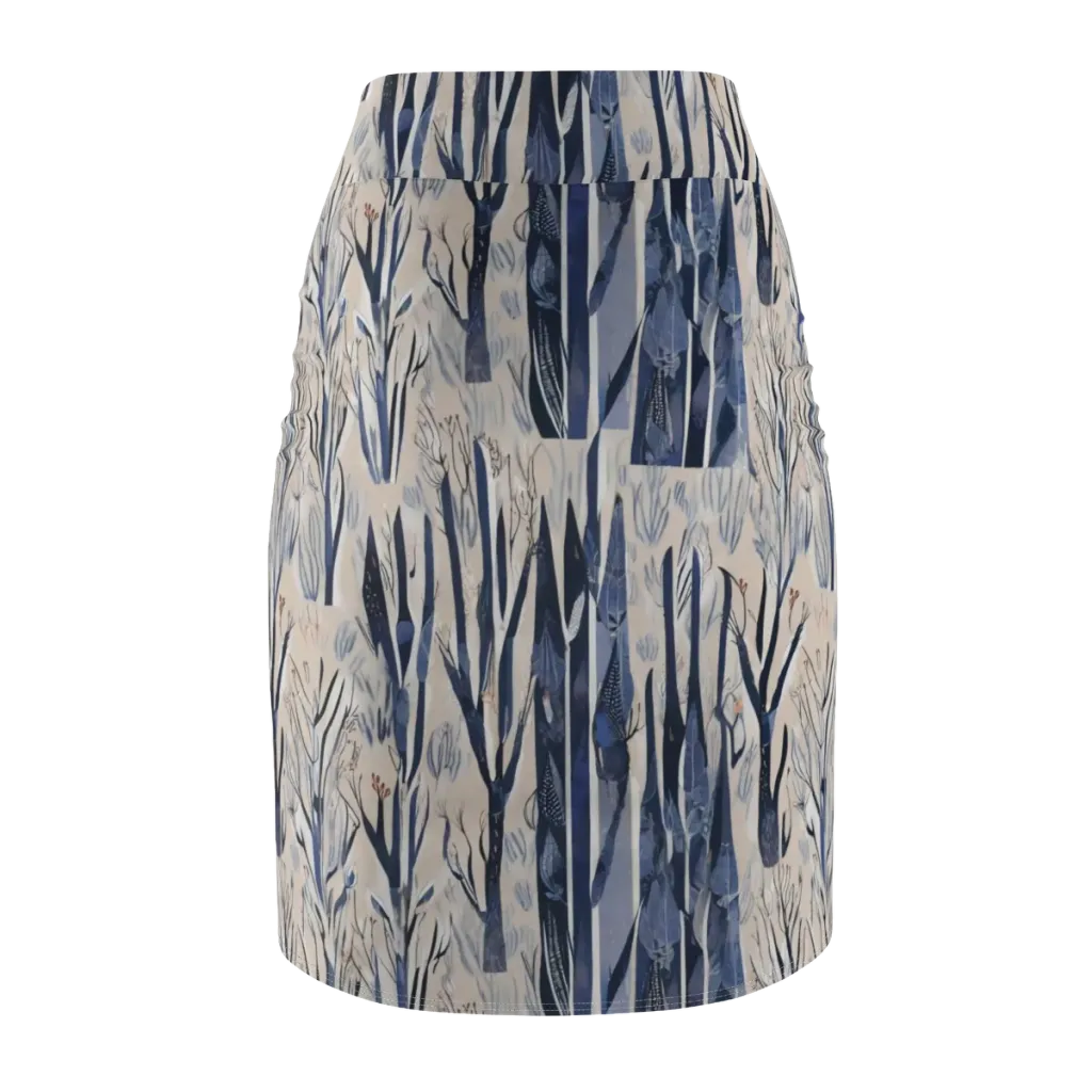 Winter Herbarium on Pencil Skirt — Back