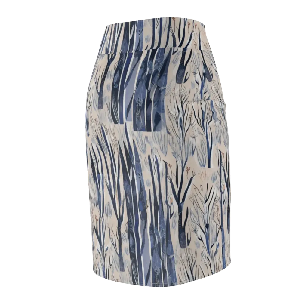 Winter Herbarium on Pencil Skirt — Back Side