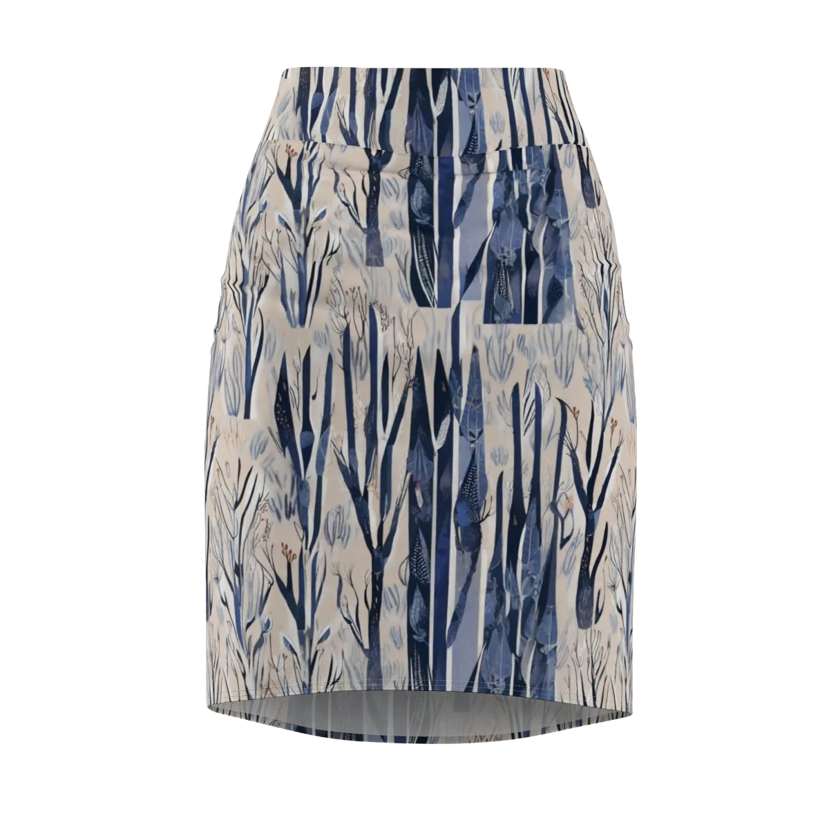 Winter Herbarium on Pencil Skirt — Front