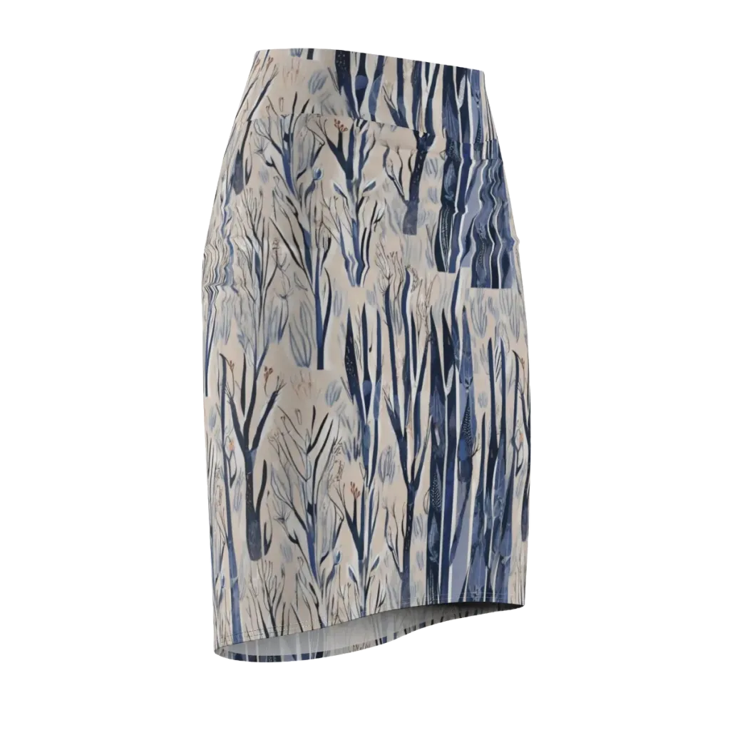 Winter Herbarium on Pencil Skirt — Front Side