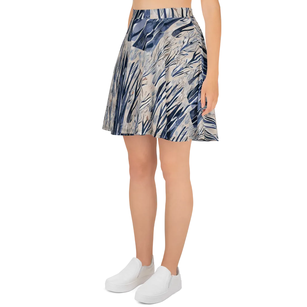 Winter Herbarium on Skater Skirt — Left