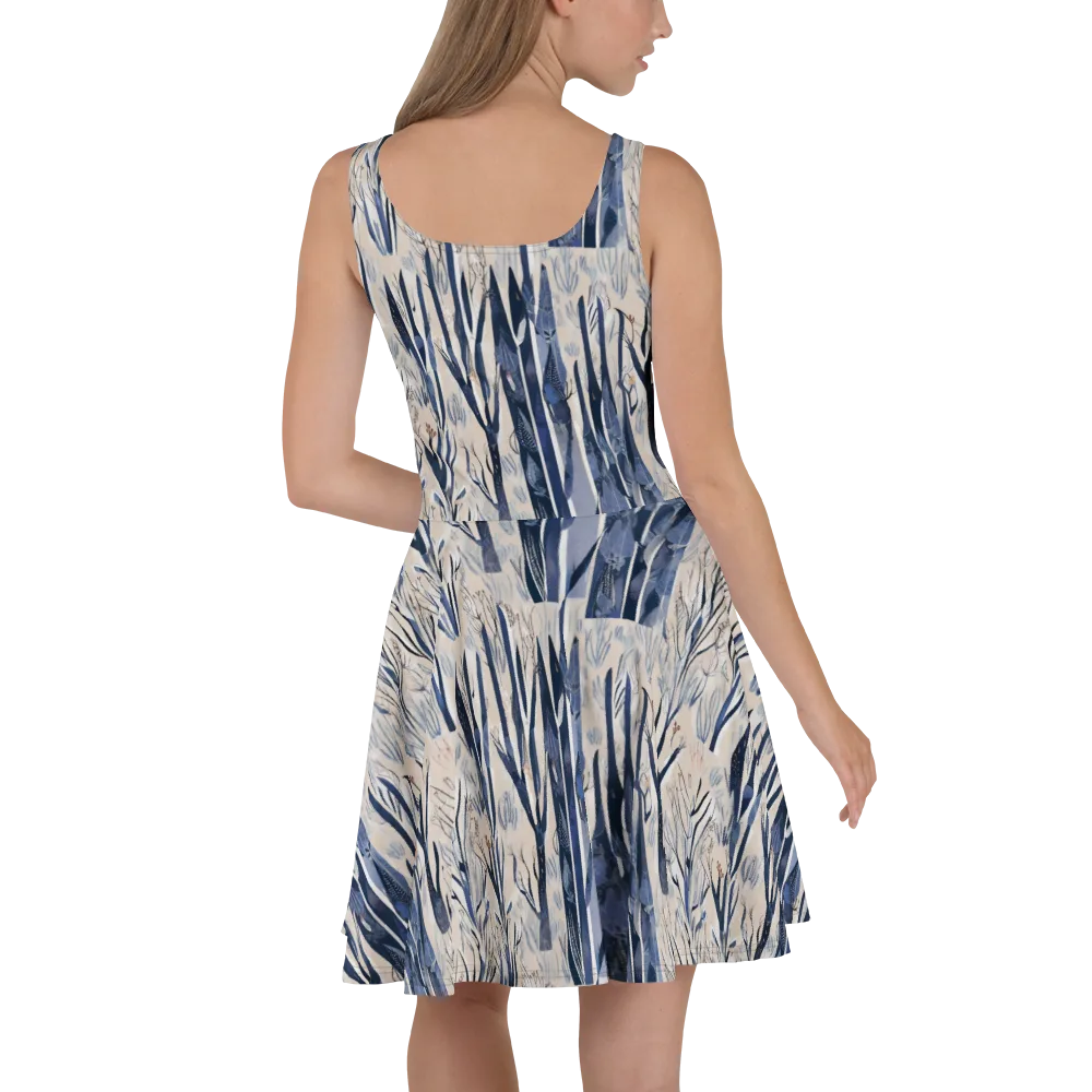 Winter Herbarium on Skater Dress — Back