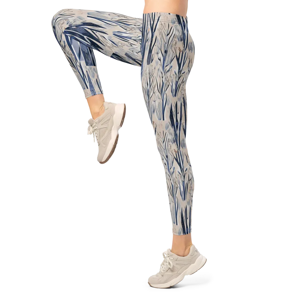 Winter Herbarium on Leggings — Left