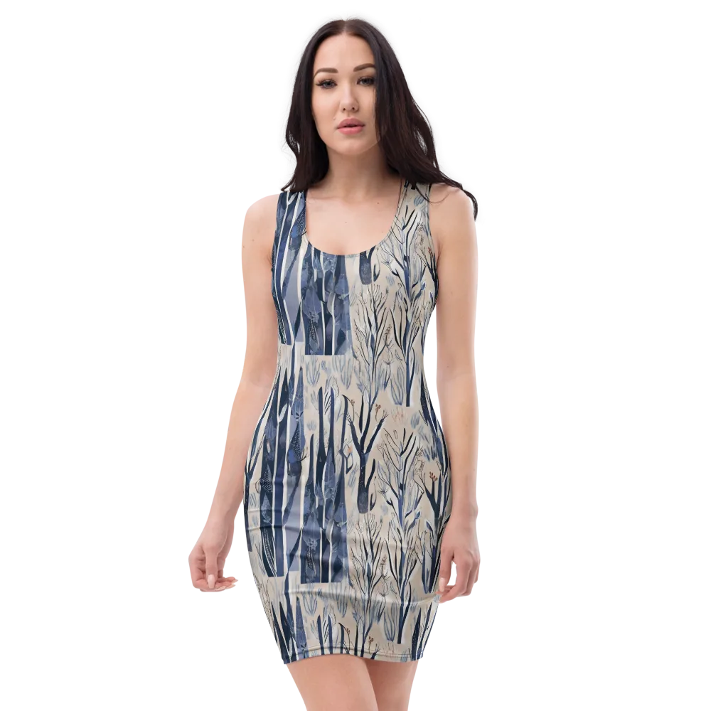 Winter Herbarium on Bodycon Dress — Front