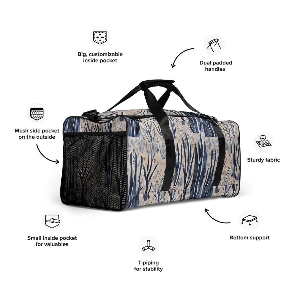 Winter Herbarium on Duffle Bag — Right Front